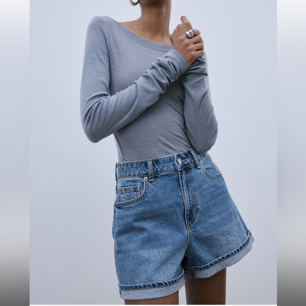 HIGH WAIST DENIM SHORTS